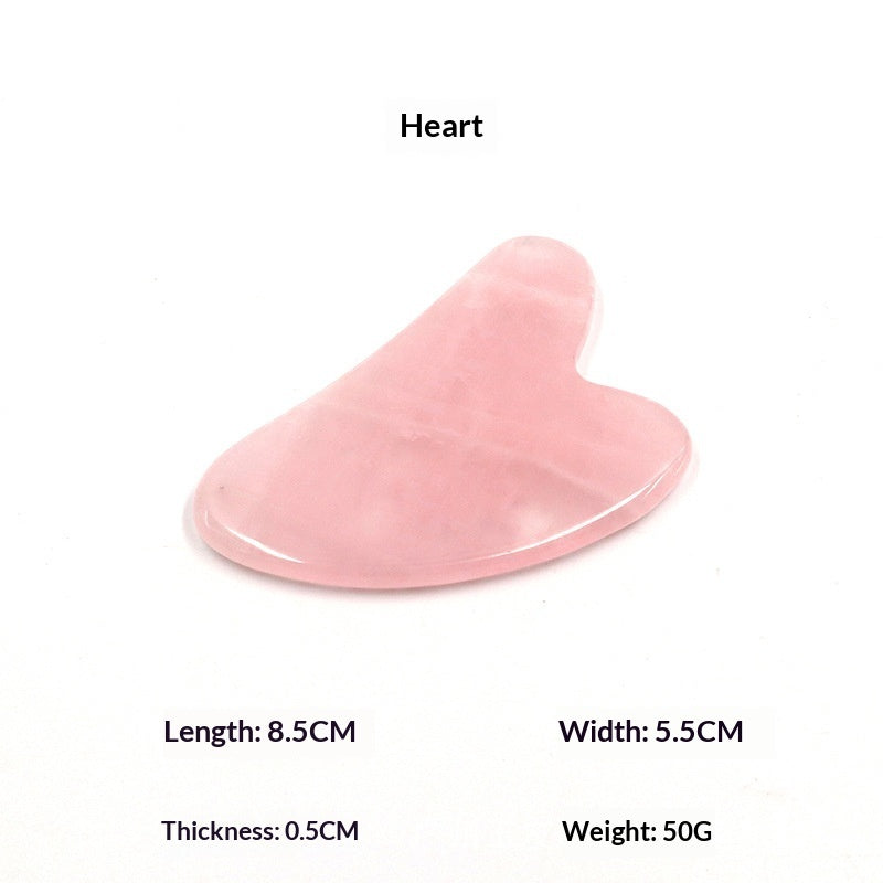 Massaggiatore Gua Sha Viso e Schiena in Giada e Quarzo Rosa
