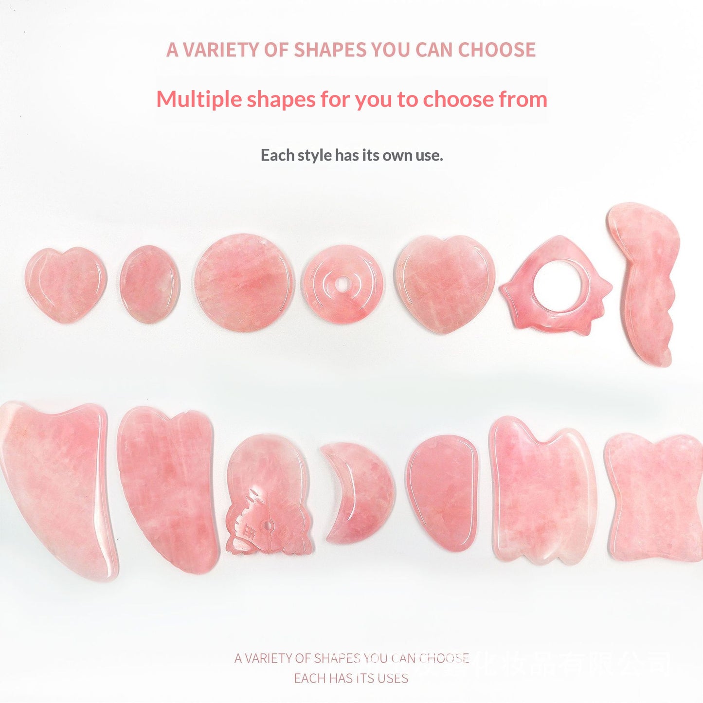 Massaggiatore Gua Sha Viso e Schiena in Giada e Quarzo Rosa