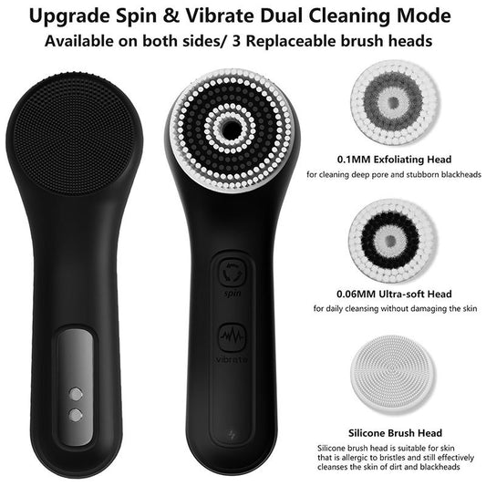 Dispositivo Multifunzionale in Silicone per la Pulizia del Viso con Funzione di Massaggio Vibrante